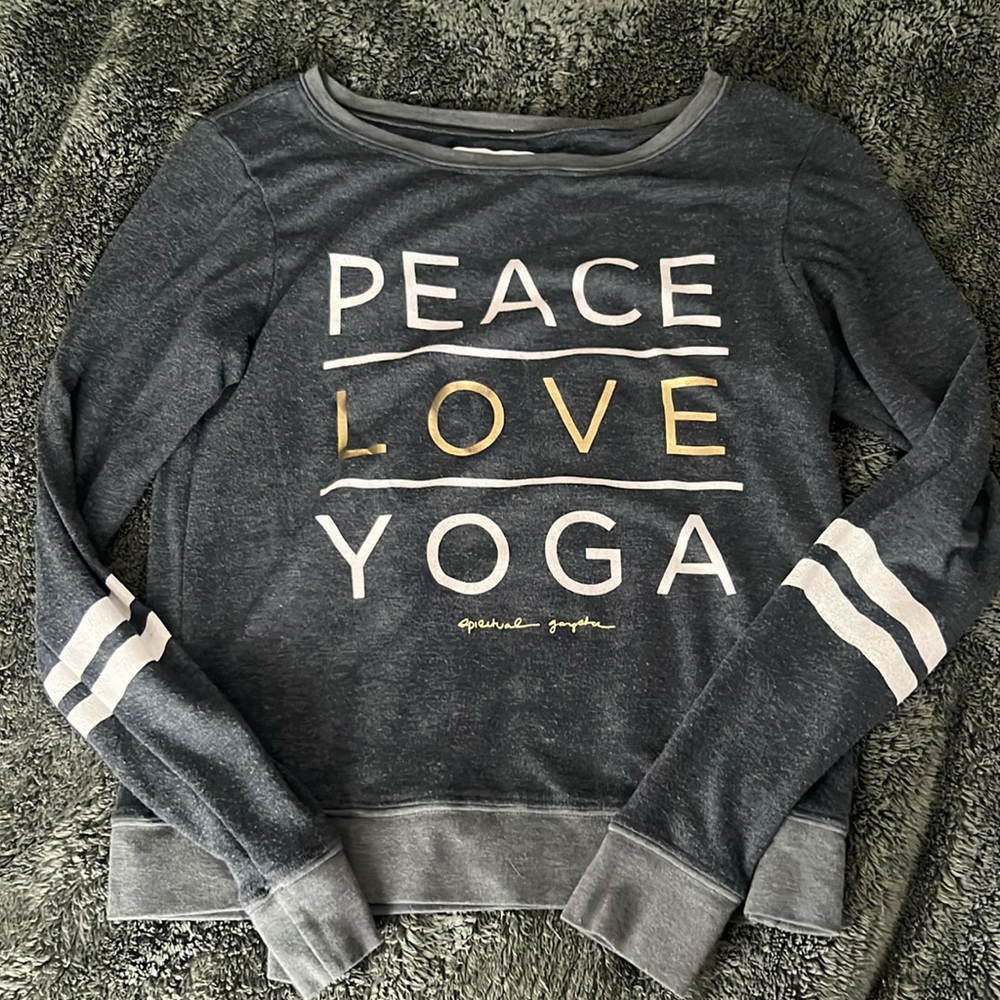 Spiritual Gangster Light PEACE LOVE YOGA Sweatshirt Small Used